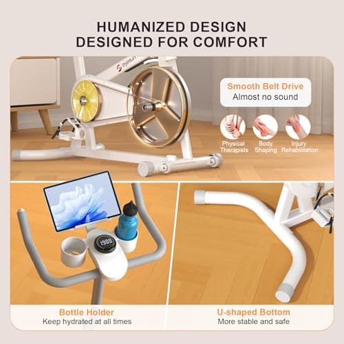 Exercise Bikes for Home,Indoor Cycling Bike with Adjustable Friction,Brake Pad Resistance Silent Belt Drive,330lbs Weight Capacity &Upgraded Version Seat for Home Cardio&Weight Loss(Classical Exercise Bikes Plus) 7