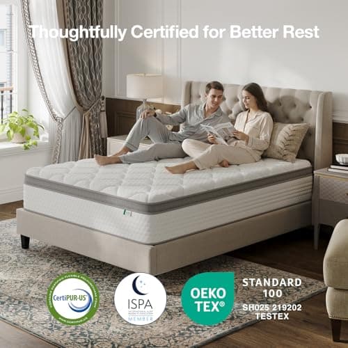 Novilla Queen Mattress, 12 Inch Hybrid Mattress Queen with Comfort Foam,Innerspring Pillow Top Mattresses in a Box, Pressure & Pain Relief, Soft Feel but Supportive 8