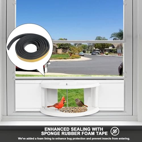 BAIAPEY in Window Bird Feeders for Viewing - 180° Clear View Bird Feeder, Durable, Elegant, Fits Windows 27-35" Wide, for Bird Watching-Bring Joy to Your Home 5