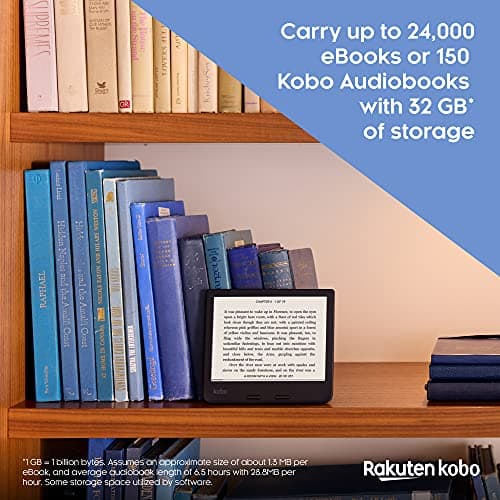 Kobo Libra 2 | eReader | 7” Glare Free Touchscreen | Waterproof | Adjustable Brightness and Color Temperature | Blue Light Reduction | eBooks | WiFi | 32GB of Storage | Carta E Ink Technology | Black 5