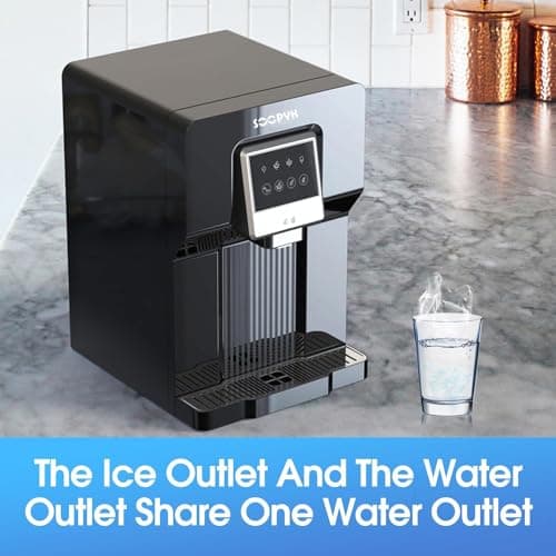 SOOPYK Countertop Bottleless Water Cooler Dispenser with Ice Maker with Water Line 18LBS Daily Capacity (Without Filter) 5