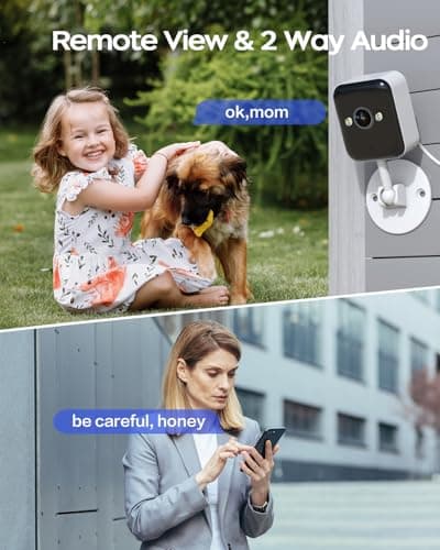 JOOAN 3MP Outdoor Security Camera WiFi Camera 【2.4G WiFi & Bluetooth & Color Night】 for Home Security Baby Pet IP66 Waterproof 2 Way Audio Motion Detection Siren SD/Cloud Storage Color Night Vision 6