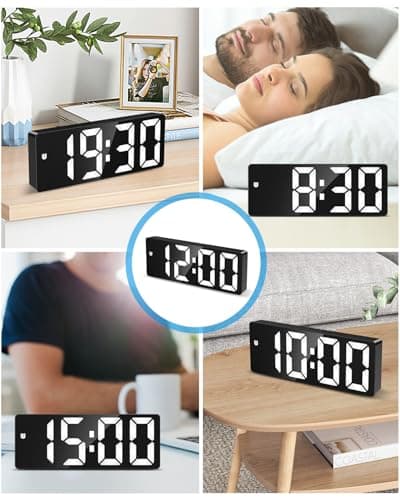 AMIR Digital Alarm Clock, [Upgraded Version] LED Clock for Bedroom, Electronic Desktop Clock with Type-C Port,Adjustable Brightness,DST,Snooze,12/24H Display for Home,Office 7