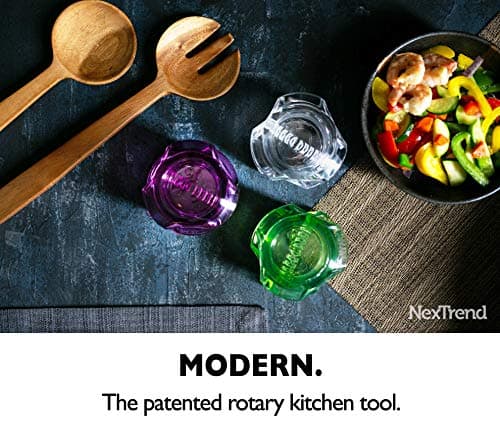 Nextrend Garlic Twister 4th Gen – Garlic Mincer & Garlic Press in One - for Ginger, Herbs, Nuts & more, BPA-Free, Dishwasher Safe, 3–5 Clove Capacity - Clear 6