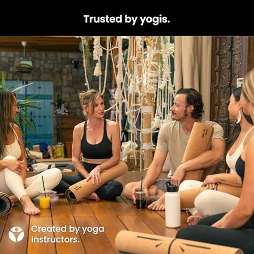 Luxury Cork Yoga Mat - Non Slip, Extra Thick Grip. Thicker, Longer, and Wider for More Comfort and Support. Tough Enough For Hot Yoga. Natural, Non Toxic, and Eco Friendly. Optional Alignment Lines. 8