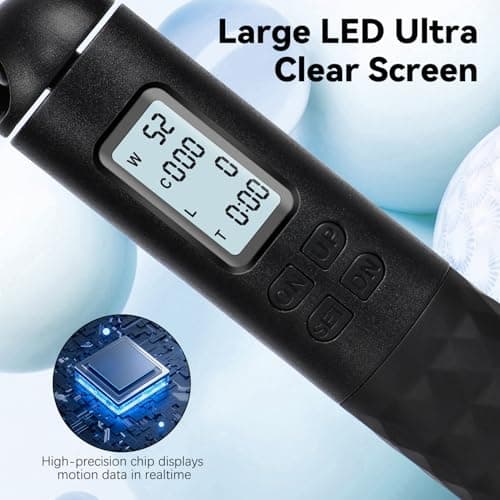 Skipping Rope with Counter, Cordless Jump Rope, Intelligent Timed Weighted Jump Rope, Adjustable Digital Counting Jumps Ropes for Lose Weight, Burn Calories 6