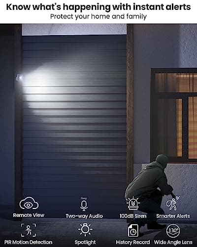 MUBVIEW Security Cameras Wireless Outdoor - 2 Pack Outdoor Camera Wireless 2K Battery Powered Security Camera Outdoor & Indoor, WiFi Home Camera with Spotlight/Siren/AI Motion Detection/2-Way Talk 5