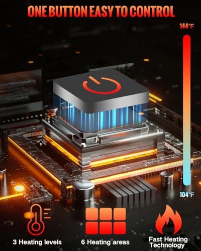 Diweez Heated Blanket Battery Operated, USB Cordless Electric Blanket with 10000mAH Battery and 3 Heating Levels(Grey) 6