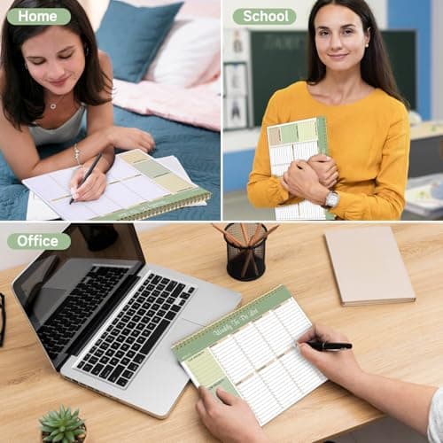 Weekly To Do List Notepad, 8.5''x11'' Weekly Desk Planner with 52 Tear Off Sheets Undated Weekly Planner Habit Tracker & Productivity Organizer for Home School and Work, Light Green 6