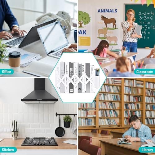 SAYEEC Adjustable Bookends with Pen Holder Expandable Book Ends for Heavy Books Plastic Desk Book Holder Stand Stopper Rack Magazine Binder Organizer for Shelves Bookcase Office School Home (White) 7