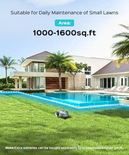 YARDCARE V100 Robot Lawn Mower with HD Vision Navigation, Smart Obstacle Detection, Collision Sensors, Adjustable Cutting Height, Low-Noise Operation—Perfect for Small Lawns up to 1,600 sq ft. 7