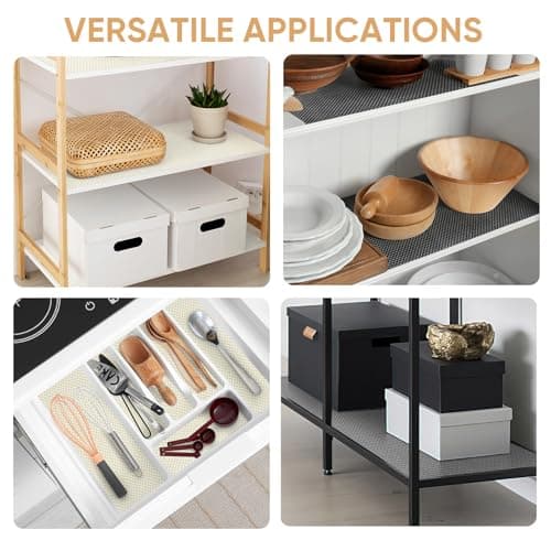 BALEINE Cabinet Liner, 12 in x 20 Ft Drawer and Shelf Liner for Kitchen Cabinets Non-Adhesive, Non-Slip Protect Desks, Cupboard, Drawers, Shelves, Tableware (Gray) 7