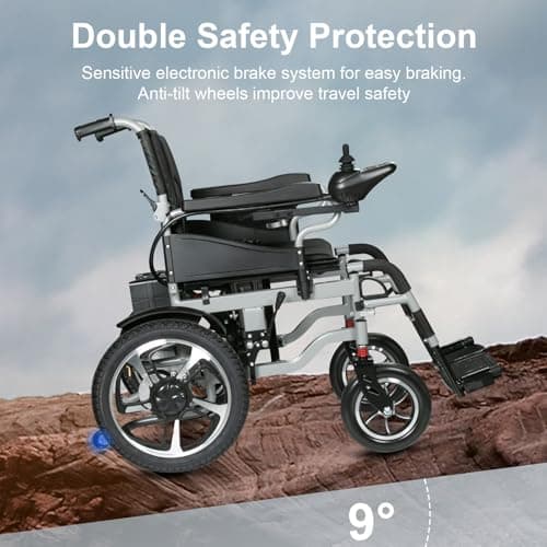 Electric Wheelchairs for Adults, 12+ Miles Range 500W Motor Wheel Chair, Electric Wheel Chairs for Elderly, Rechargeable Compact Motorized Wheelchair, 220 Lbs Capacity 7