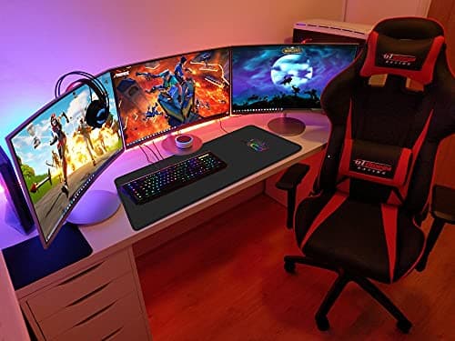 AREYTECO Large Gaming Mouse Pad,31.5"x15.7" Durable Extended Large Mouse Pad with Stitched Edges, Non-Slip Base, Waterproof, Large Mouse Pad for Gamer, Office, Home, Nebula 7