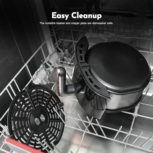 MIRASTON Compact Air Fryer 3.6 QT for Kitchen, Dorm, Office, Dials Control Personal Small Round Air Fryers, Oilless Cooking, Timer, Auto Shut-Off, Fast & Easy Meal for Breakfast & Dinner, White 7