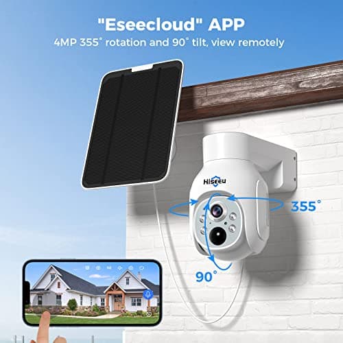 Hiseeu Wireless Security Camera System Outdoor,PTZ Dome + Bullet Solar-Powered Camera Outdoor,[1TB HDD,4MP Spotlight] 10CH 10 Inch LCD,Smart Human Detection,2-Way Audio, No Montly Fees 2
