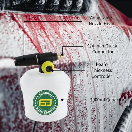 Electric Pressure Washer with Gun: FGDCHNJ 1800W High Power Pressure Washer with Hose Spray Gun and Foam Cannon 2030 Max PSI 1.76 Max GPM Portable for Car Fence Driveways Patios Home Cleaning Machine 5