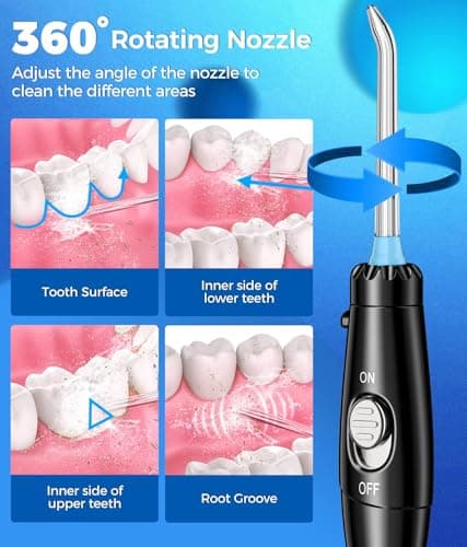 Electric Toothbrush and Water Flosser,600ML Oral Irrigator Water Flosser with 7 Jet Tips,10 Adjustable Pressure Settings,Sonic Electric Toothbrush with 2 Brush Heads,5 Modes(Black) 5