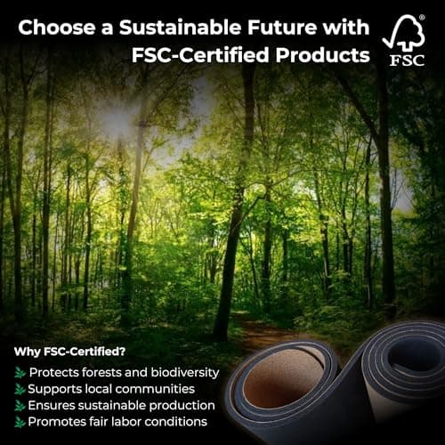 Cork Yoga Mat - 5mm Extra Large 72"x26" Non-Slip Yoga Mat with FSC Certified Portuguese Cork & Natural Rubber Base – Hot Mat for Home & Studio – yoga mat cork 8