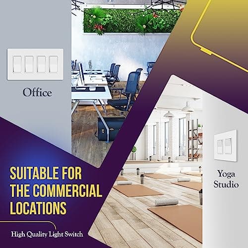 ENERLITES 4-Way Decorator Paddle Rocker Light Switch, Clamp Down Wiring, Grounding Screw, Residential Grade, 15A 120V/277V, UL Listed, 94150-W, White 6