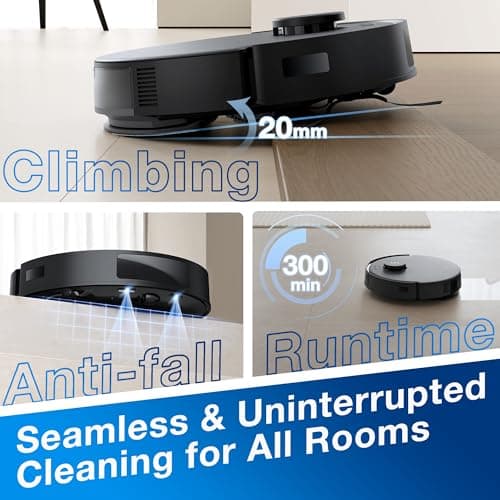 ECOVACS DEEBOT N20 Plus Robot Vacuum and Mop,with Bagless Self Emptying Station,8000Pa Powerful Suction,Anti-Tangle Technology,45-Day Capacity,300 Minutes Runtime,Perfect for Pet Hair 8