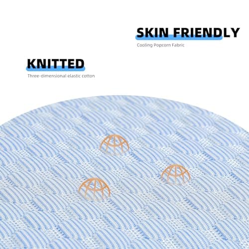 Crisonky Travel and Camping Pillow- Compressible Medium Firm Memory Foam Pillow with Carry Bag for Backpacking & Airplane, Lumbar Support. Breathable Cooling Fabric, Washable Pillowcase (Wathet Blue) 7