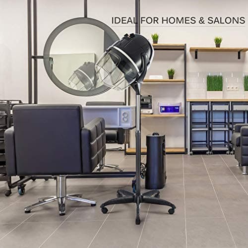 Y-NOT Professional Hairdryer Height Adjustable Hooded Stand Up Bonnet Hair Dryer, Floor Standing Rolling Base with Wheels for Beauty Salon Equipment Home Spa 8