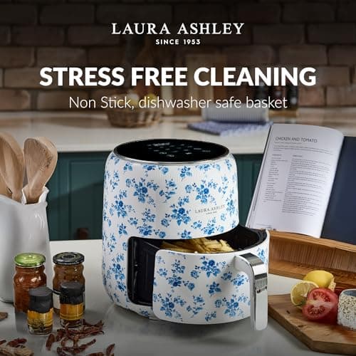 Laura Ashley Digital 9-in-1 Large Air Fryer 4.75 Quarts | Beautiful Air Fryer with China Rose Floral Print | Compact Airfryer with Rapid Air Technology for Healthy & Energy-Efficient Cooking 7