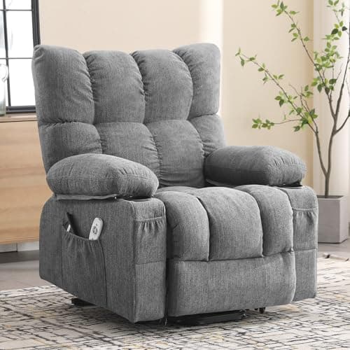 KWKSV Power Lift Recliner Chair for Elderly with Vibration Massage and Lumbar Heating Electric Recliner Sofa with Cup Holders and USB Charge Port for Living Room Comfort 8