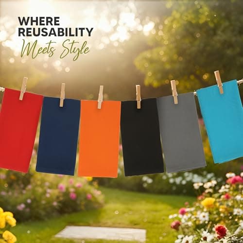 Utopia Kitchen Multi Color Cloth Napkins [12 Pack, 18x18 Inch] Absorbent Cotton Blend Washable and Reusable for Dinner, Restaurant, Lunch, Wedding and Hotel 9