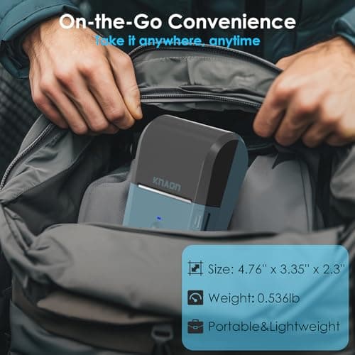 KNAON Bluetooth Label Maker Machine with Tape, Y50P Portable Thermal Sticker Maker for Home Office, Small Bussiness & School – Logo Stickers Printer – Includes 230 Labels, Black 7