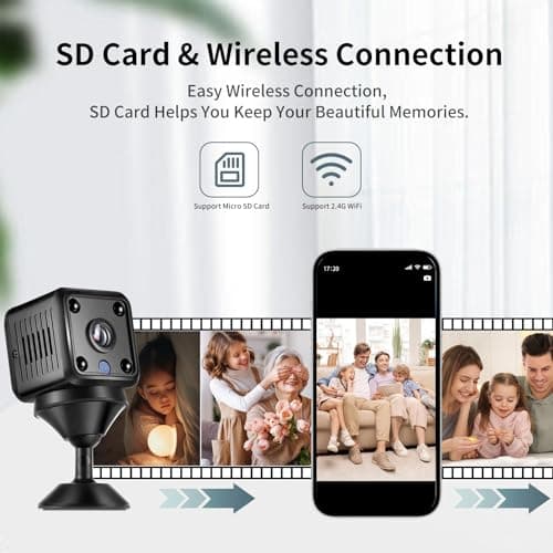 Yaumany Mini WiFi Small Video 1080p HD Wireless Magnetic Security Camera， Mini Wireless Camera, Fixable Magnetic Security Camera 4