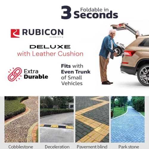 Rubicon DX14 - Longest Range 30 Miles, Airline Approved Electric Wheelchair, Dual 12AH Lithium Batteries, 2x300W Motors, Leather Cushion, Foldable, Lightweight & Powerful (Model20) 8