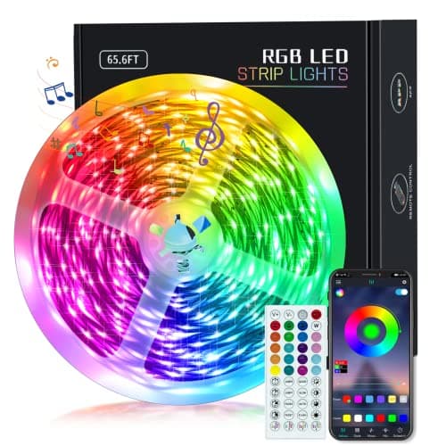KEELIXIN LED Lights Music Sync RGB LED Strip Lights with APP & Remote Control