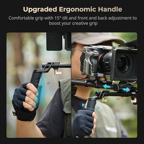 SmallRig Classic Shoulder Rig Kit, Lightweight & Portable (2.98 lb), Dual Handles 15mm Rods, Shoulder Mount Video Rig with Quick Release for Arca, for SmallRig Follow Focus, for DSLR, for Filmmaking 5