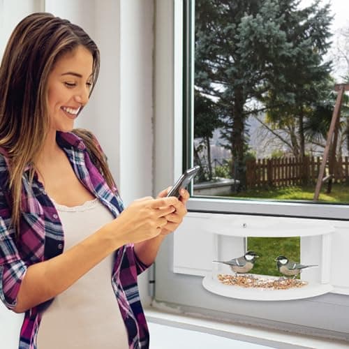 BAIAPEY in Window Bird Feeders for Viewing - 180° Clear View Bird Feeder, Durable, Elegant, Fits Windows 27-35" Wide, for Bird Watching-Bring Joy to Your Home 7