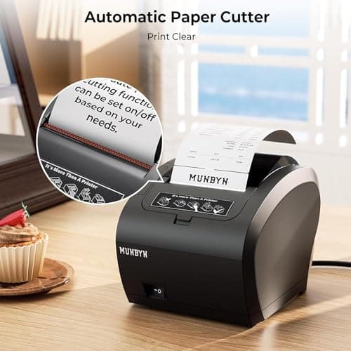 MUNBYN WiFi Receipt Printer with USB Port, 80mm WiFi POS Printer Works with Mac Windows Chromebook Linux Cash Drawer, No Support for Square, Zettle, Shopify, Kyte, Bluetooth or 5G Wi-Fi 6