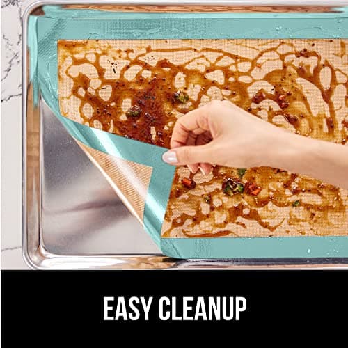 GORILLA GRIP Food Grade Reusable Nonstick Silicone Baking Mat, Oven Safe Cookie Sheet Liners, Up to 500 Degrees, No Mess Easy Clean Pastry Mats, Kitchen Essentials, 11.75x8.25 Quarter Sheet, 2PK, Mint 7