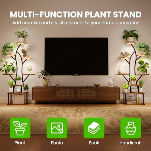 MistyJungle Plant Stand Indoor with Grow Light, 8 Tiered Large Plants Shelf, 62IN Tall Large Corner Plant Stand Shelves, Full Spectrum Timing Dimmable Metal Flower Holder for Home, Room,Patio,Balcony 6