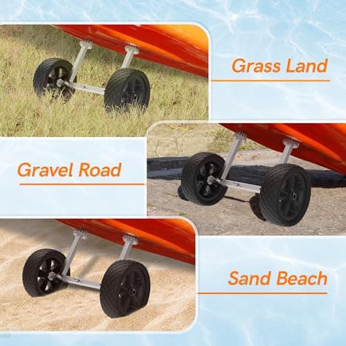 GanFindX Detachable Height-Enhancing Kayak Cart Made by Full Stainless Steel 304 | Puncture-Resistant Tires | 250 Lb Weight Rating 6