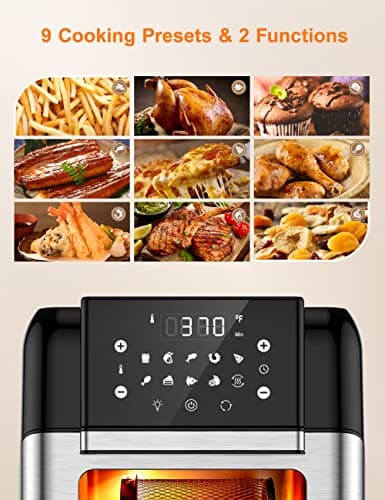 Innsky 10.6 Quart Air Fryer Oven with Rotisserie & Dehydrator, 【Patent & Safety Certs】10-in-1 Air Fryers Toaster Oven Combo, Airfryer Countertop Oven, 6 Accessories, 32+ Recipes, ETL Certified, 1500W 5