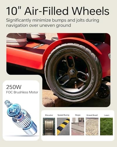 Paiseec Mobility Scooter for Adult, 25 Miles Endurance Lightweight Mobility Scooter, Folding Mobility Scooter for Adult, Powered Mobility Scooter All Terrain Motorized Scooter Collapsible 5