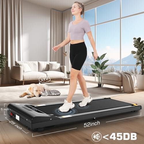 ANCHEER Walking Pad Treadmill with Incline, 2 in 1 Under Desk Treadmill 300 lbs Capacity, 2.5HP Portable Treadmills for Home Office Small, Smart APP Control Jogging Running Machine with Remote Control 6