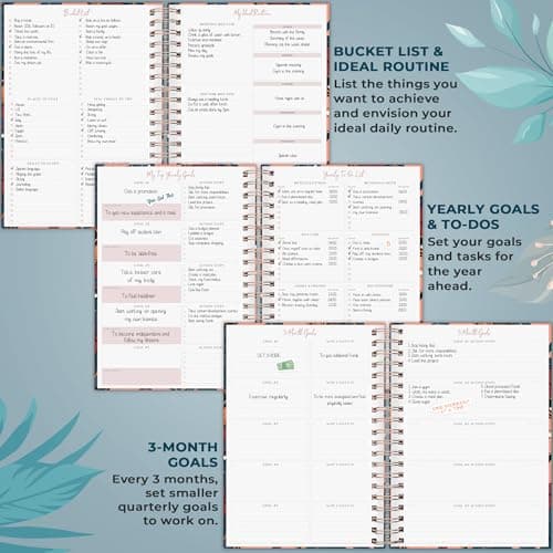 PLANBERRY Large Hourly Schedule Planner Premium – Undated Organizer for Productivity, Time Management & Budget, 8x10.4″ (Tropical Night) 5