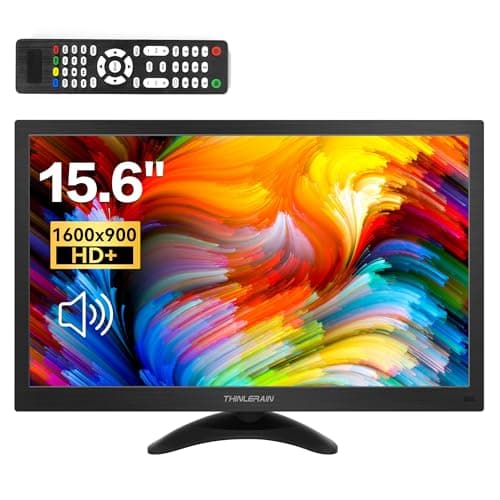 Thinlerain 15.6 Inch Computer Monitor 1600x900 Small PC Monitor with HDMI VGA AV BNC USB Ports, 60Hz, 5Ms, VESA, Remote Control, Mini Display Built-in Speakers for Office Home