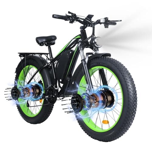 LONG SENG Electric Bike for Adults，2000W Dual Motor Ebike，Fat Tire Ebike with 48V/23Ah Removable Battery，90 Miles Electric Bicycle,26-Speed Off Road Electric Bike and Passed UL&GCC Certification