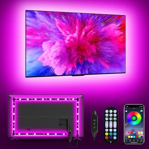 Daymeet TV Led Lights, Led Lights for Backlight for 32-60 inch, 9.8ft TV Light Strip,RGB Color Changing Light with Remote Music Sync Bluetooth APP Control USB Powered