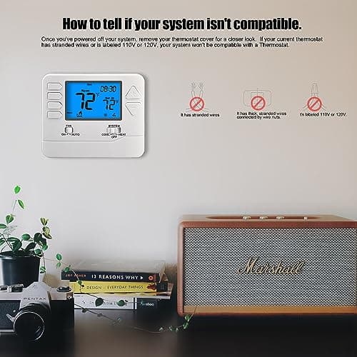 Suuwer 5-1-1 Day Programmable Thermostats for Home 1 Heat/ 1 Cool Conventional Single-Stage Systems 8