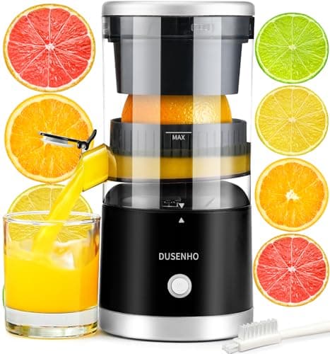 Electric Citrus Juicer Rechargeable - Electric Juicer Machines with USB and Cleaning Brush Portable Compact Juicer for Orange, Lemon, Limes