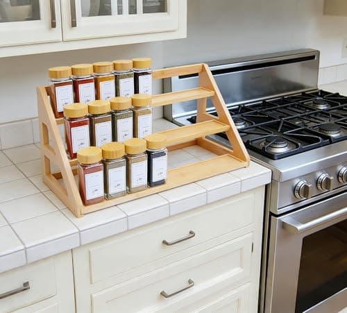 Rasydyn Spice Rack - Bamboo Spice Rack Organizer for Cabinet Countertop 5
